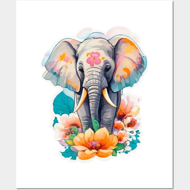 Minimal Cute Baby Elephant Wall Art by Imagination Gallery